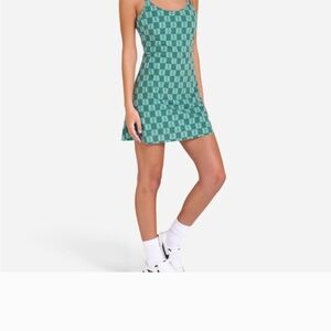 Bad Birdie Teal Checkered Tank Mini Dress
